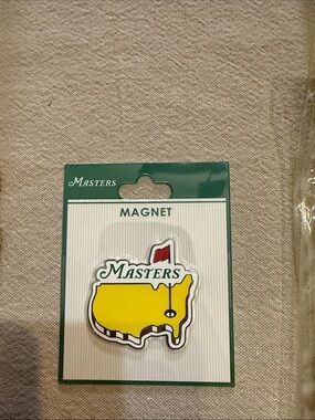 Masters Yellow USA Golf Course Magnet with Red Flag and Green Logo